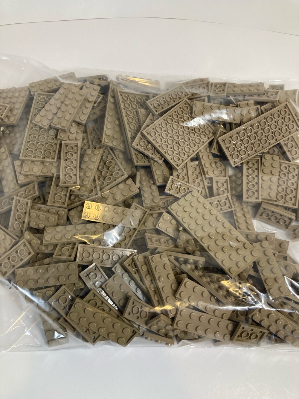 LEGO Bulk Mixed Dark Tan Plates Parts Lot 575g 1.2lbs Assortment